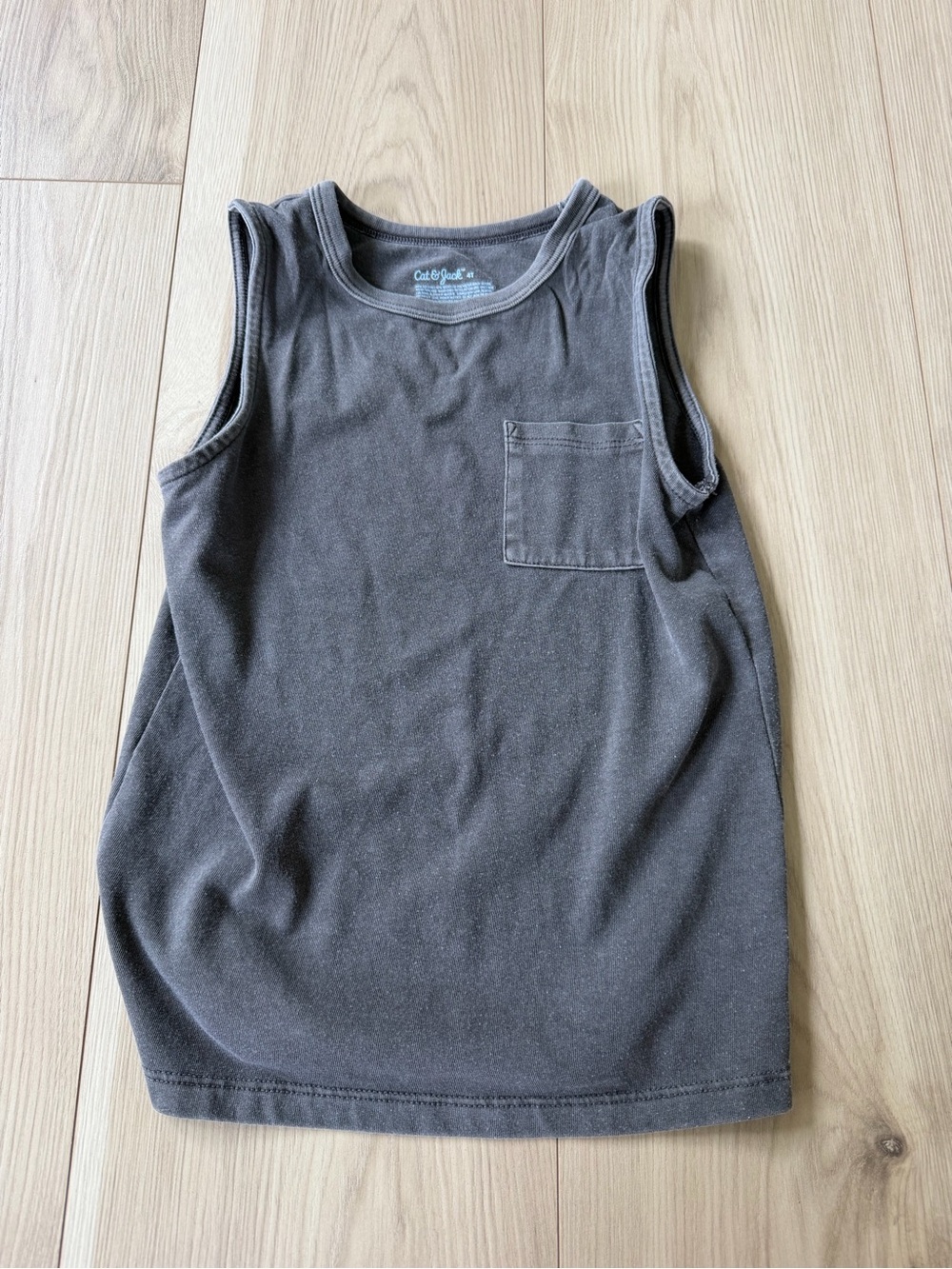 Cat & Jack Charcoal Gray Sleeveless Pocket Tank Top